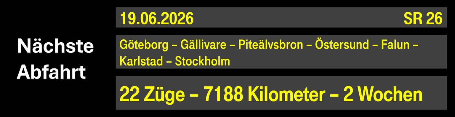 Nächste Abfahrt am 19.06.2026